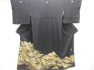 作家物　金彩屋敷に草花模様留袖(比翼付き)